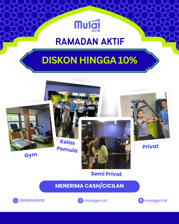 Diskon hingga 10%% - Gym, Kelas Pemula, Semi Privat, Privat